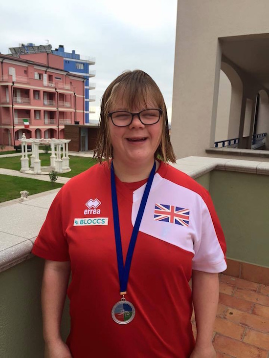Alex Edwards, silver medal winner at the 2015 Down Syndrome Open European Swimming Championships